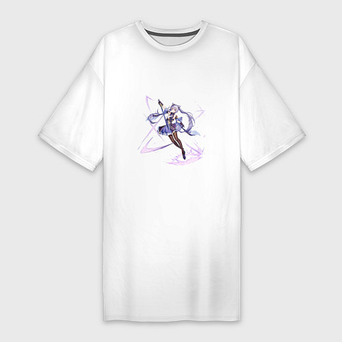 Женская футболка-платье Кэ Цин в бою / Белый – фото 1