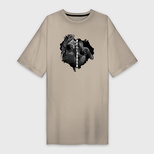 Женская футболка-платье Демоны Hellbound / Миндальный – фото 1