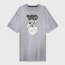 Футболка женская-платье Municipal waste - chainsaw massacre!, цвет: меланж
