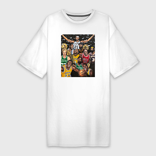 Женская футболка-платье Легенды НБА / Белый – фото 1