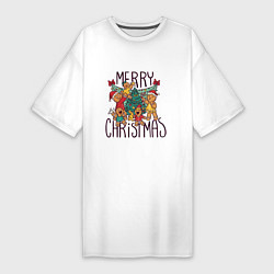 Женская футболка-платье Merry Christmas