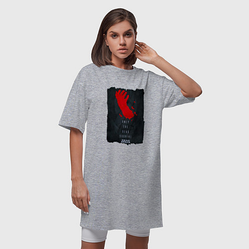 Женская футболка-платье DEAD SPACE РУКА В КОСМОСЕ / Меланж – фото 3