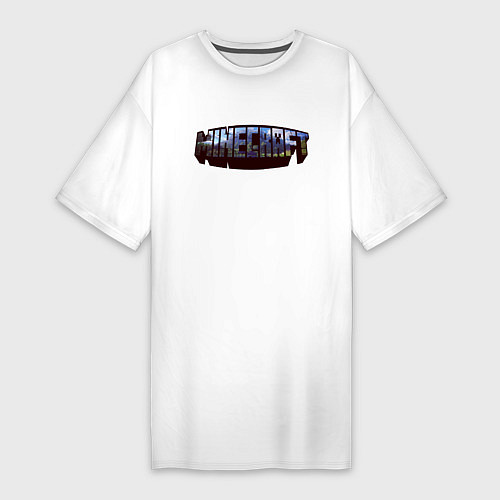 Женская футболка-платье Minecraft Логотип / Белый – фото 1