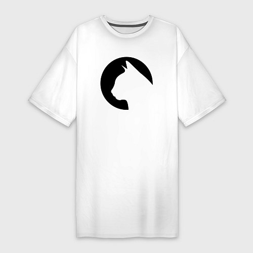 Женская футболка-платье Сиулэт кошки светлый / Белый – фото 1