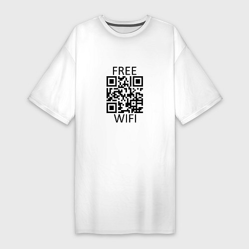 Женская футболка-платье Бесплатный Wi-Fi / Белый – фото 1