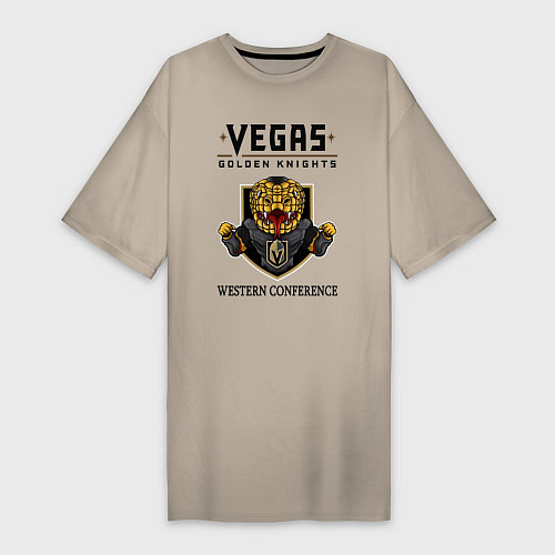 Женская футболка-платье Vegas Golden Knights Вегас Золотые Рыцари / Миндальный – фото 1