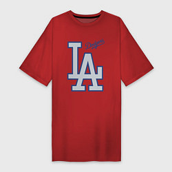 Футболка женская-платье Los Angeles Dodgers - baseball team, цвет: красный