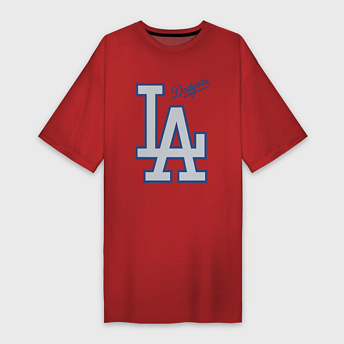 Женская футболка-платье Los Angeles Dodgers - baseball team / Красный – фото 1