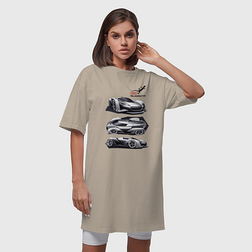Женская футболка-платье Audi motorsport concept sketch / Миндальный – фото 3