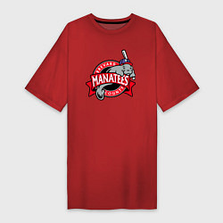 Футболка женская-платье Brevard County Manatees - baseball team, цвет: красный