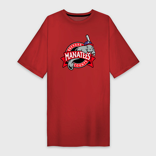 Женская футболка-платье Brevard County Manatees - baseball team / Красный – фото 1