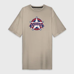 Футболка женская-платье Texas Rangers -baseball team, цвет: миндальный