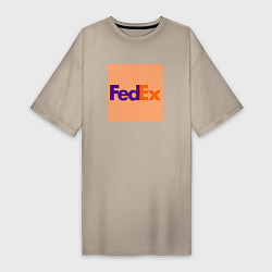 Футболка женская-платье Fed Ex, цвет: миндальный