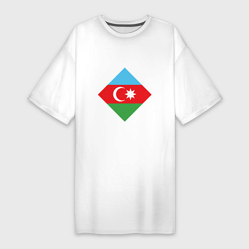 Женская футболка-платье Flag Azerbaijan / Белый – фото 1