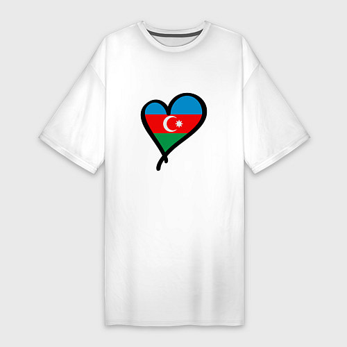 Женская футболка-платье Azerbaijan Heart / Белый – фото 1