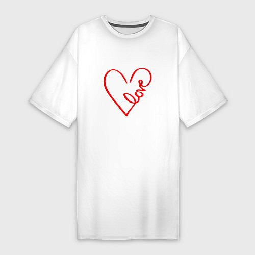 Женская футболка-платье День святого Валендина для влюбленных / Белый – фото 1