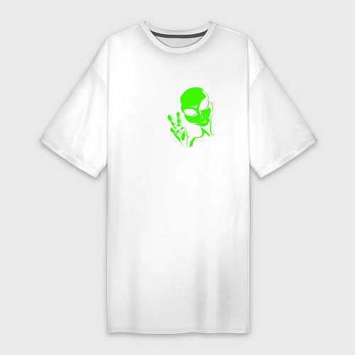 Женская футболка-платье Привет от пришельца / Белый – фото 1