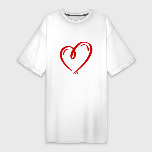 Женская футболка-платье СЕРДЦЕ И НИЧЕГО ЛИШНЕГО просто сердце / Белый – фото 1