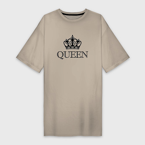 Женская футболка-платье QUEEN ПАРНЫЕ Королева / Миндальный – фото 1