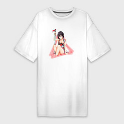 Футболка женская-платье Убийца Акаме Akame ga Kill, цвет: белый
