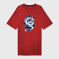 Женская футболка-платье Дракон Хаку - хранитель реки