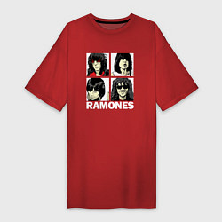 Женская футболка-платье Ramones, Рамонес Портреты