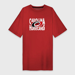 Футболка женская-платье Каролина Харрикейнз, Carolina Hurricanes, цвет: красный