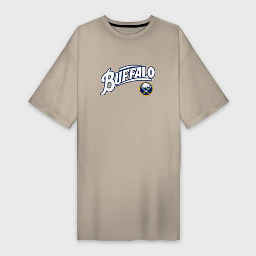 Женская футболка-платье Баффало Сейберз , Buffalo Sabres / Миндальный – фото 1