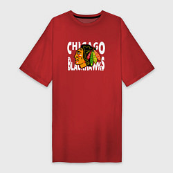 Женская футболка-платье Чикаго Блэкхокс, Chicago Blackhawks