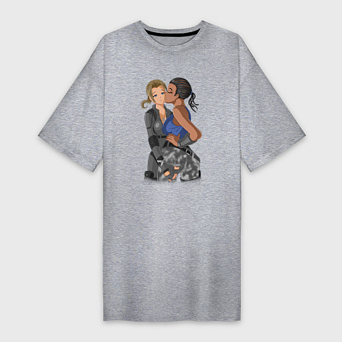 Женская футболка-платье Two girls by sexygirlsdraw / Меланж – фото 1