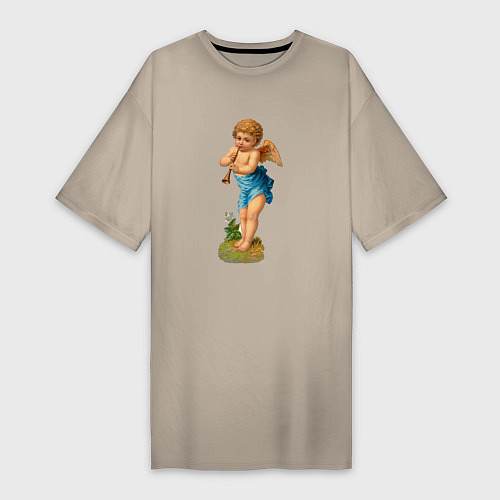 Женская футболка-платье Маленький ангелочек / Миндальный – фото 1