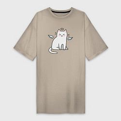 Женская футболка-платье КОТИК АНГЕЛ CAT ANGEL