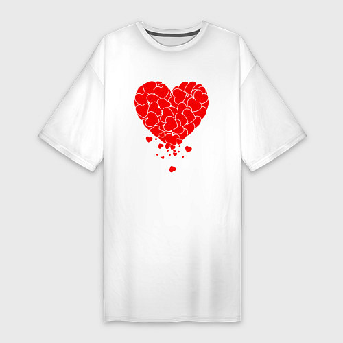 Женская футболка-платье СЕРДЦЕ CЕРДЦА HEART / Белый – фото 1