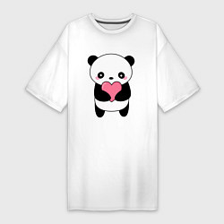 Женская футболка-платье КАВАЙНЫЙ ПАНДА KAWAII PANDA