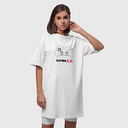 Футболка женская-платье Геймер ка, цвет: белый — фото 2