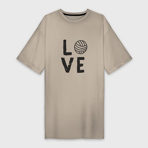 Женская футболка-платье Volleyball - Love / Миндальный – фото 1