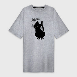 Женская футболка-платье Кошка Луна Meow