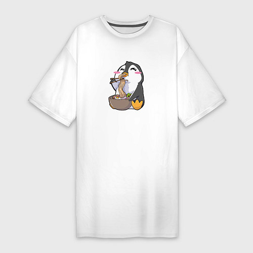 Женская футболка-платье Pinguin Ramen / Белый – фото 1