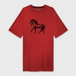 Женская футболка-платье Мустанг Лошадь