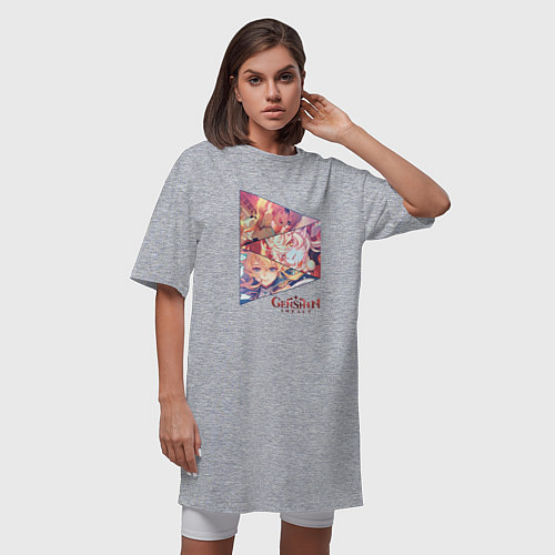 Женская футболка-платье Барбара, Кли, Джинн / Меланж – фото 3