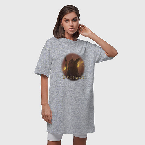 Женская футболка-платье Elden Ring ellips 1 Элден ринг / Меланж – фото 3