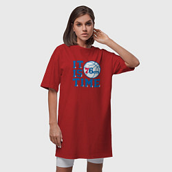 Футболка женская-платье It Is Philadelphia 76ers Time Филадельфия Севенти, цвет: красный — фото 2