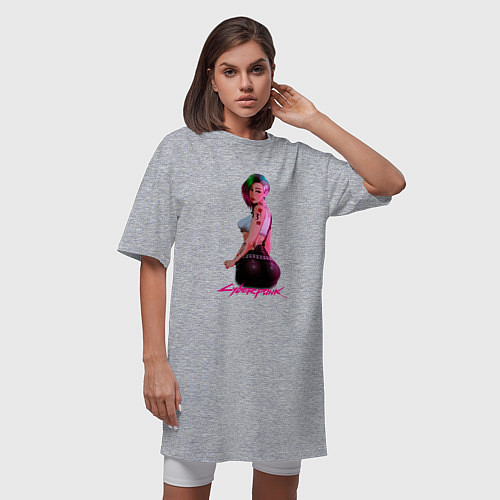 Женская футболка-платье Judy Джуди арт 18 / Меланж – фото 3