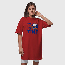 Футболка женская-платье It Is New York Islanders Time Нью Йорк Айлендерс, цвет: красный — фото 2