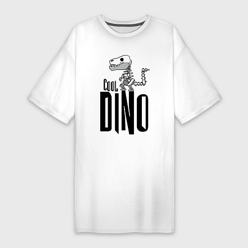 Женская футболка-платье Cool Dino! / Белый – фото 1