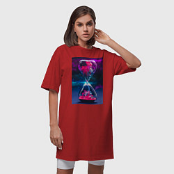 Футболка женская-платье Песочные Часики, цвет: красный — фото 2
