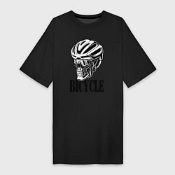 Футболка женская-платье Bicycle Skull, цвет: черный