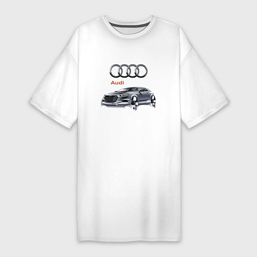 Женская футболка-платье Audi Germany Car / Белый – фото 1