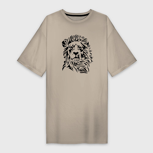 Женская футболка-платье Lion Graphics / Миндальный – фото 1