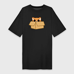 Женская футболка-платье Котик в коробке